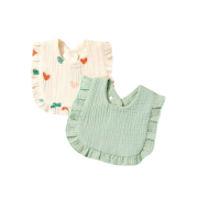 Yếm cho bé bản vuông may xếp ly viền